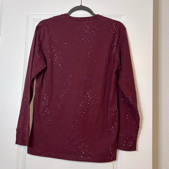 2 for $20 Abercrombie & Fitch Maroon Paint Splattered T-Shirt Size XS - Picture 3 of 6